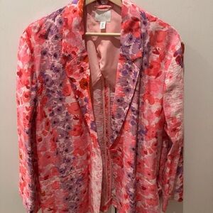 H&M Vibrant Pink and Purple Patterned Blazer